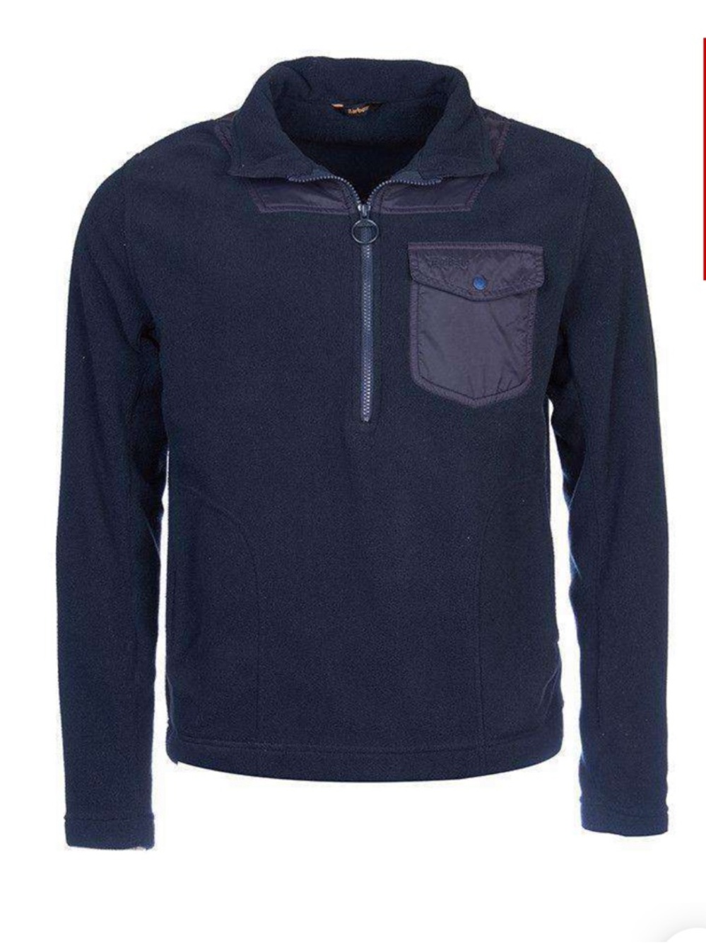 Barbour Navy Quarter-Zip Fleece Pullover
